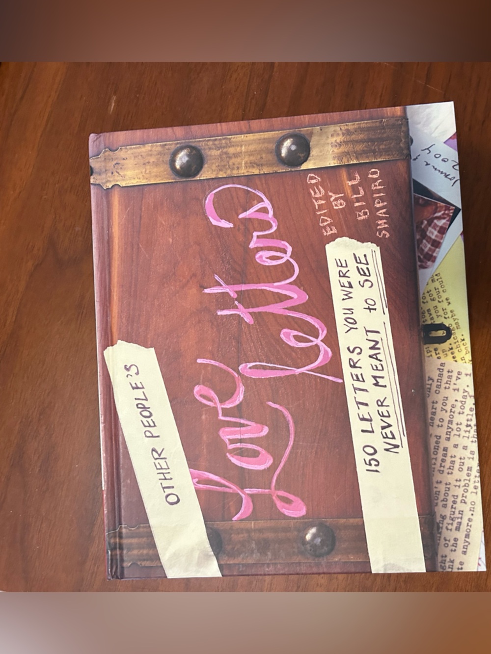 Love Letters Book - Pink Script on Wood Cover edited by Bill Shapiro. Like new!